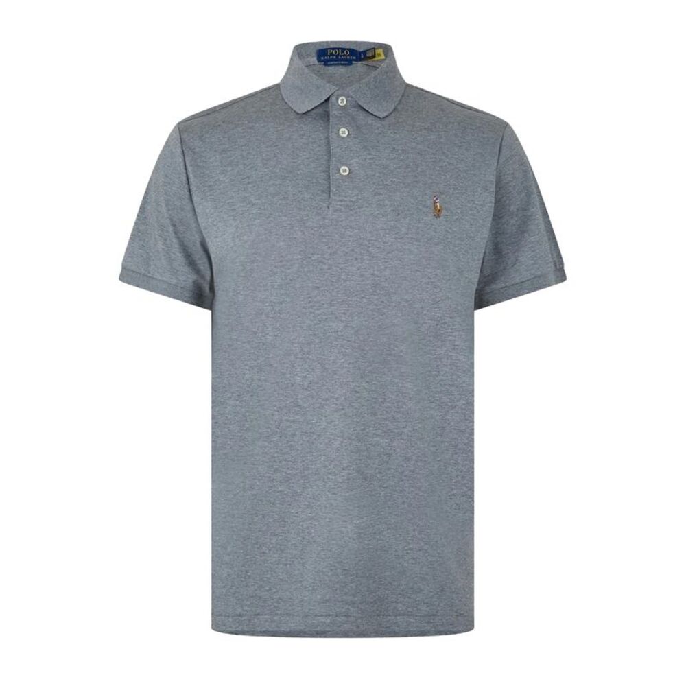 Ralph Lauren Mens Pima Cotton Slim Short-Sleeved Polo Shirt / Heather